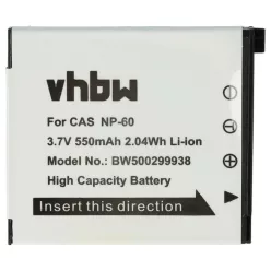 VHBW Casio NP-60 battery - 550 mAh, 3.6 V, Li-Ion