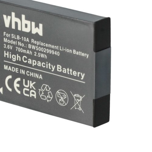 VHBW Samsung BP-10A, SLB-10A, BP10A Akku - 700 mAh, 3,6 V, Li-Ion
