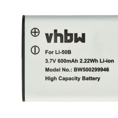 VHBW Casio NP-10, NP-150 Akku - 600 mAh, 3,6 V, Li-Ion