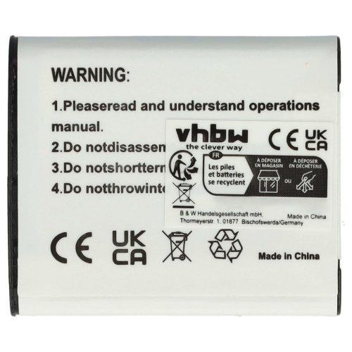 VHBW Casio NP-10, NP-150 Akku - 600 mAh, 3,6 V, Li-Ion