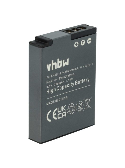 Nikon EN-EL12 akkumulátor - 700 mAh, 3,6 V, Li-Ion