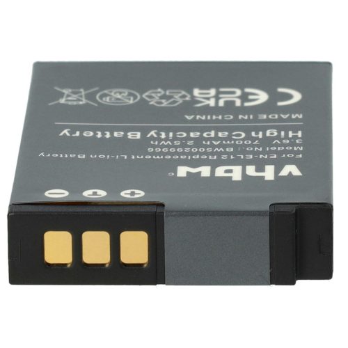 VHBW Nikon EN-EL12 Akku - 700 mAh, 3,6 V, Li-Ion