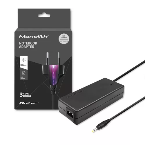 Qoltec hálózati adapter Lenovo laptopokhoz, tápkábellel – 45 W, 20 V, 2,25 A, 4,0 × 1,7 mm
