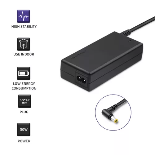 Qoltec hálózati adapter Acer laptophoz, 30 W, 19 V / 1,58 A, 5,5 × 1,7 mm, tápkábellel
