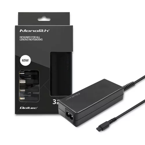 Qoltec hálózati adapter Lenovo laptopokhoz – 65 W, 4 csatlakozó