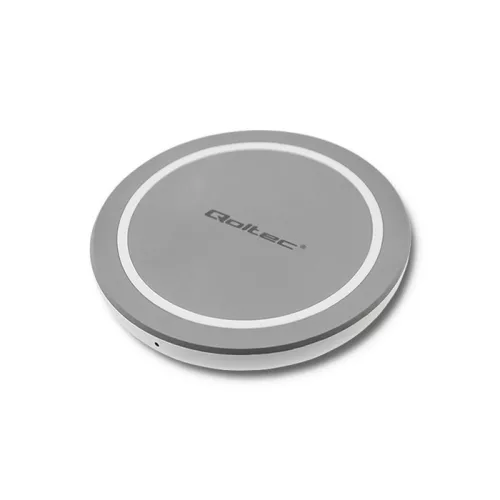 Qoltec RING Qi vezeték nélküli töltő Qualcomm Quick Charge 3.0 támogatással, 10 W, szürke