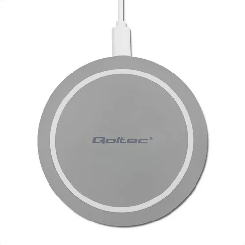 Qoltec RING Qi vezeték nélküli töltő Qualcomm Quick Charge 3.0 támogatással, 10 W, szürke
