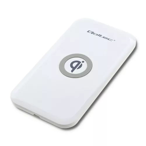 Qoltec Qi vezeték nélküli töltő, Qualcomm Quick Charge 3.0, 10 W, fehér