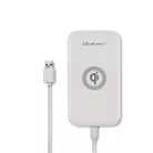 Qoltec Qi vezeték nélküli töltő, Qualcomm Quick Charge 3.0, 10 W, fehér