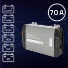 Qoltec Smart Monolith intelligens akkumulátortöltő LiFePO4, AGM, GEL és SLA akkumulátorokhoz – 70 A / 12 V, gyorstöltéssel