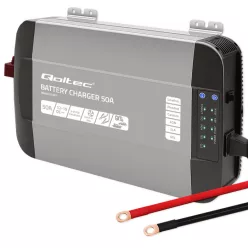   Qoltec Smart Monolith intelligens akkumulátortöltő LiFePO4-, AGM-, GEL- és SLA-akkumulátorokhoz – 12 V / 50 A