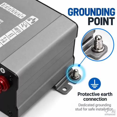 Qoltec Smart Monolith intelligens akkumulátortöltő LiFePO4-, AGM-, GEL- és SLA-akkumulátorokhoz – 12 V / 10 A
