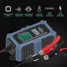 Qoltec intelligens, mikroprocesszoros akkumulátortöltő akkumulátortesztelővel és javítási funkcióval, 12 V / 6 A, LCD-kijelzővel, AGM, LiFePO4 és GEL akkumulátorokhoz