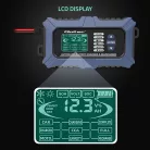 Qoltec intelligens, mikroprocesszoros akkumulátortöltő akkumulátortesztelővel és javítási funkcióval, 12 V / 6 A, LCD-kijelzővel, AGM, LiFePO4 és GEL akkumulátorokhoz
