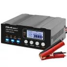 Qoltec intelligens mikroprocesszoros akkumulátortöltő 12/12,6/24 V, javítási funkcióval, AGM, GEL és LiFePO4 akkumulátorokhoz, LCD-kijelzővel
