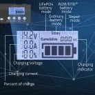 Qoltec intelligens mikroprocesszoros akkumulátortöltő 12/12,6/24 V, javítási funkcióval, AGM, GEL és LiFePO4 akkumulátorokhoz, LCD-kijelzővel