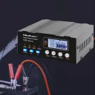 Qoltec intelligens mikroprocesszoros akkumulátortöltő 12/12,6/24 V, javítási funkcióval, AGM, GEL és LiFePO4 akkumulátorokhoz, LCD-kijelzővel