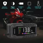 Qoltec intelligens mikroprocesszoros akkumulátortöltő AGM, GEL és LiFePO4 akkumulátorokhoz, 12 V / 6 A, LCD