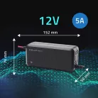 Qoltec intelligens mikroprocesszoros akkumulátortöltő 12 V / 5 A AGM, GEL és SLA akkumulátorokhoz – 6 lépcsős töltés