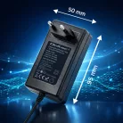 Qoltec automata 24 V-os AGM/GEL/STD akkumulátortöltő, 19,2 W, 0,8 A, 5,5 × 2,1 mm-es csatlakozóval, 1,8 m-es kábellel