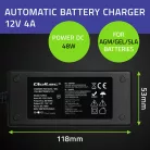 Qoltec automata AGM/GEL/STD akkumulátortöltő 12 V / 4 A, 48 W