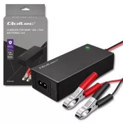   Qoltec automata AGM/GEL/STD akkumulátortöltő 24 V / 2 A / 48 W