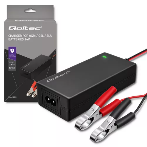Qoltec automata AGM/GEL/STD akkumulátortöltő 24 V / 2 A / 48 W