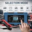 Qoltec intelligens 12 V / 10 A akkumulátortöltő javítási funkcióval, MCU-vezérléssel, automatikus kikapcsolással és 9 fokozatú töltéssel – AGM, GEL, LiFePO4