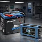 Qoltec intelligens 12 V / 10 A akkumulátortöltő javítási funkcióval, MCU-vezérléssel, automatikus kikapcsolással és 9 fokozatú töltéssel – AGM, GEL, LiFePO4