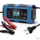 Qoltec intelligens 12 V / 10 A akkumulátortöltő javítási funkcióval, MCU-vezérléssel, automatikus kikapcsolással és 9 fokozatú töltéssel – AGM, GEL, LiFePO4