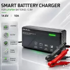 Qoltec Specialist LiFePO4-akkumulátortöltő 12,8 V / 10 A, PF 0,9, LED, intelligens töltés