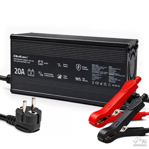 Qoltec LiFePO4 akkumulátortöltő 12,8 V, 20 A, CC/CV