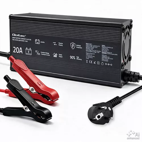 Qoltec LiFePO4 akkumulátortöltő 12,8 V, 20 A, CC/CV