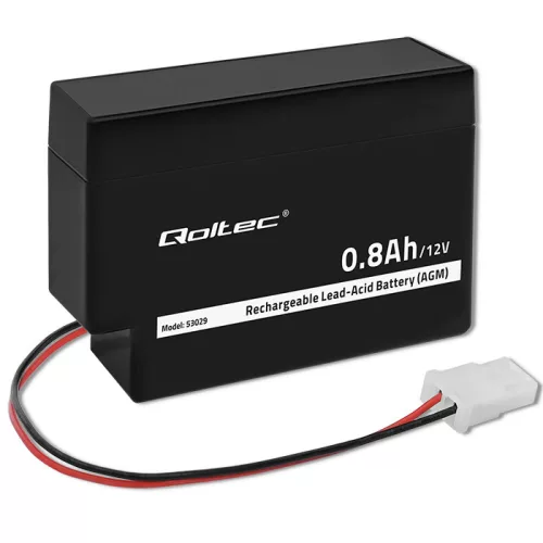 Qoltec AGM akkumulátor 12 V / 0,8 Ah, karbantartásmentes, LongLife