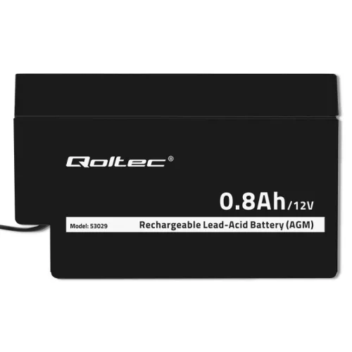 Qoltec AGM akkumulátor 12 V / 0,8 Ah, karbantartásmentes, LongLife