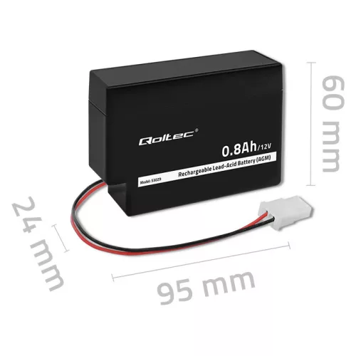 Qoltec AGM akkumulátor 12 V / 0,8 Ah, karbantartásmentes, LongLife