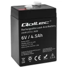 Qoltec karbantartásmentes AGM akkumulátor 6 V / 4,5 Ah UPS-hez, mérleghez és pénztárgéphez
