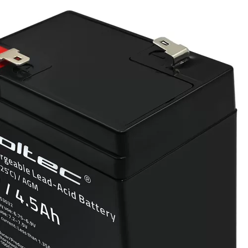 Qoltec karbantartásmentes AGM akkumulátor 6 V / 4,5 Ah UPS-hez, mérleghez és pénztárgéphez