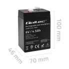 Qoltec karbantartásmentes AGM akkumulátor 6 V / 4,5 Ah UPS-hez, mérleghez és pénztárgéphez