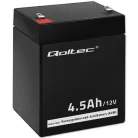 Qoltec karbantartásmentes AGM akkumulátor – 12 V, 4,5 Ah