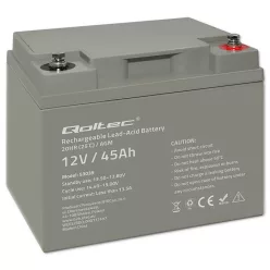   Qoltec LongLife AGM akkumulátor 12 V / 45 Ah – VRLA, T14 (M6)