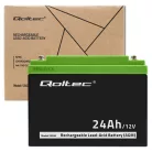 Qoltec 12 V 24 Ah karbantartásmentes AGM akkumulátor UPS-hez