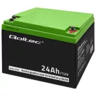 Qoltec 12 V 24 Ah karbantartásmentes AGM akkumulátor UPS-hez