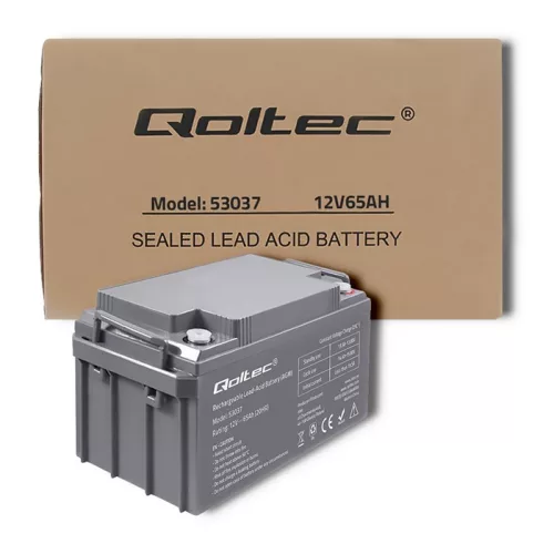 Qoltec AGM akkumulátor 12 V, 65 Ah, max. 780 A