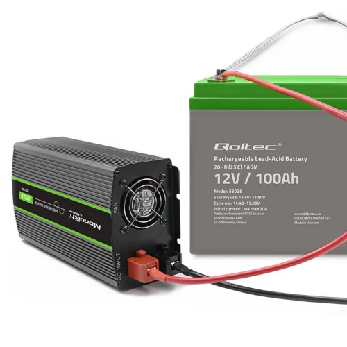 Qoltec AGM akkumulátor 12 V, 100 Ah, VRLA, 28,1 kg
