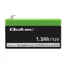 Qoltec karbantartásmentes AGM akkumulátor, 12 V / 1,3 Ah – UPS-hez, mérleghez és pénztárgéphez