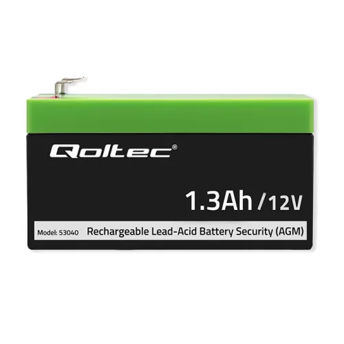 Qoltec karbantartásmentes AGM akkumulátor, 12 V / 1,3 Ah – UPS-hez, mérleghez és pénztárgéphez