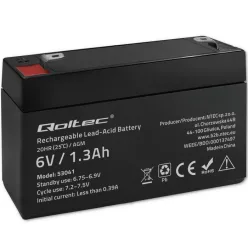 Qoltec karbantartásmentes AGM akkumulátor, 6 V / 1,3 Ah