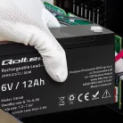 Qoltec AGM akkumulátor 6 V / 12 Ah – karbantartásmentes, UPS-hez, mérleghez és pénztárgéphez