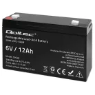 Qoltec AGM akkumulátor 6 V / 12 Ah – karbantartásmentes, UPS-hez, mérleghez és pénztárgéphez